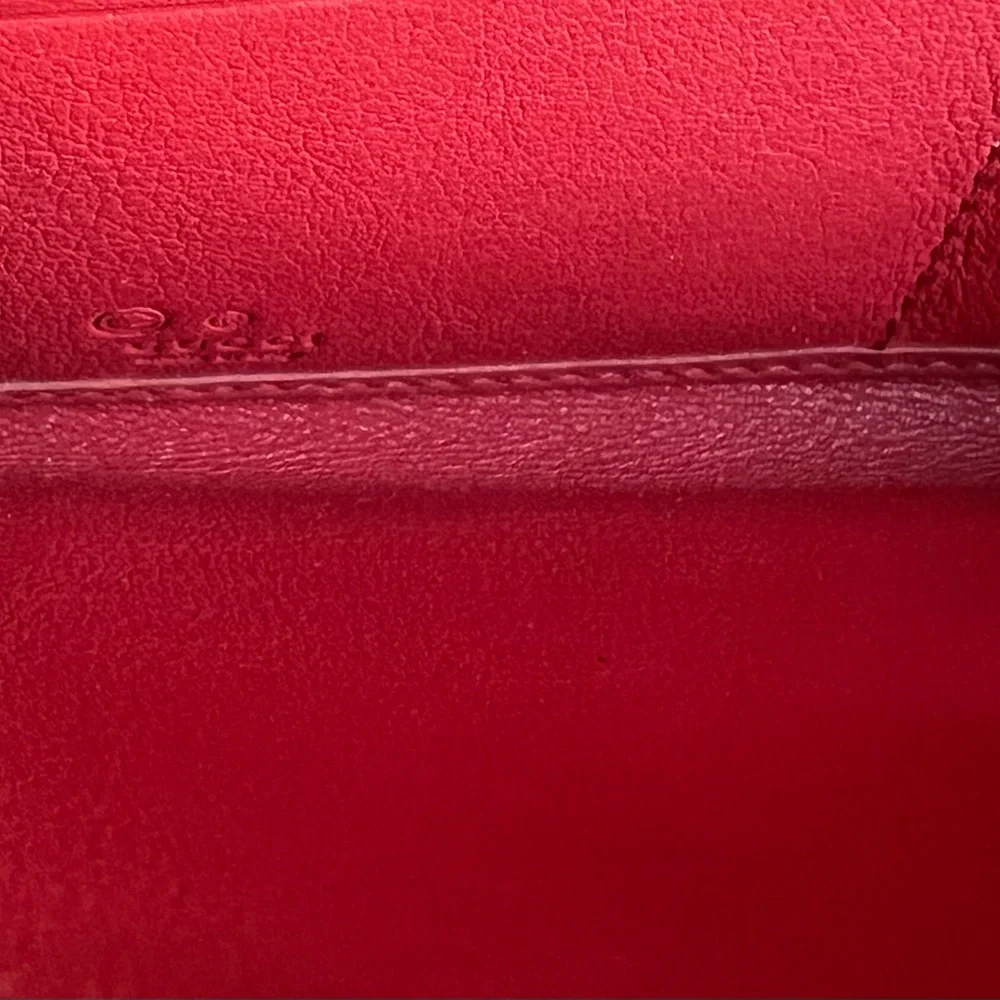 Gucci Red Embossed Leather Wallet - Picture 8 of 11
